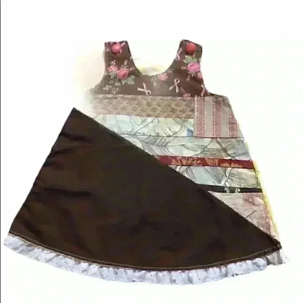 Cancer awareness patchwork inspired dress 2-3